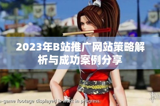 2023年B站推广网站策略解析与成功案例分享