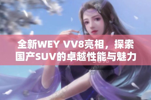 全新WEY VV8亮相，探索国产SUV的卓越性能与魅力