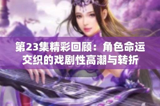 第23集精彩回顾：角色命运交织的戏剧性高潮与转折