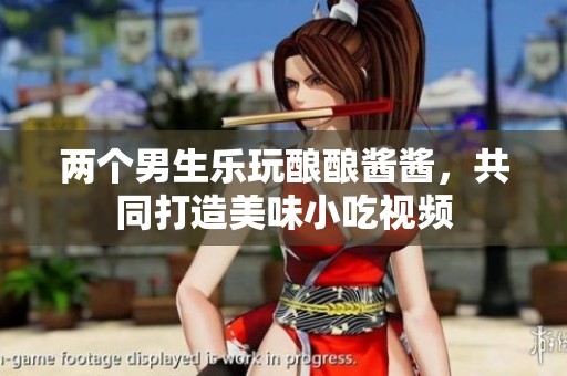 两个男生乐玩酿酿酱酱，共同打造美味小吃视频