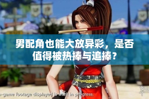 男配角也能大放异彩，是否值得被热捧与追捧？