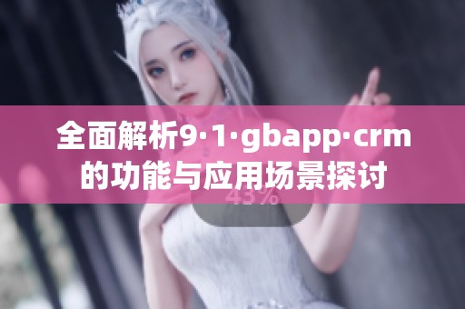 全面解析9·1·gbapp·crm的功能与应用场景探讨