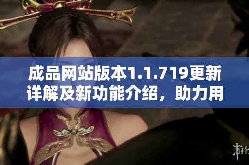 成品网站版本1.1.719更新详解及新功能介绍，助力用户体验提升