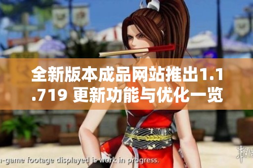 全新版本成品网站推出1.1.719 更新功能与优化一览