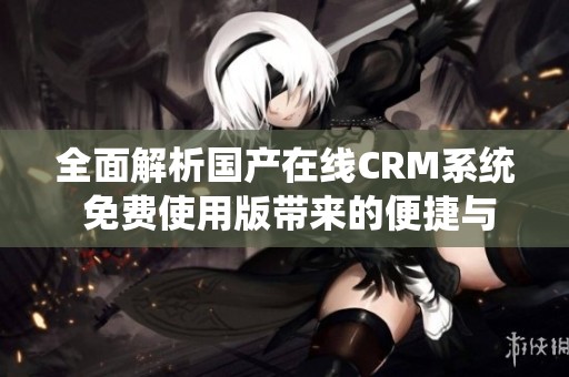 全面解析国产在线CRM系统 免费使用版带来的便捷与优势