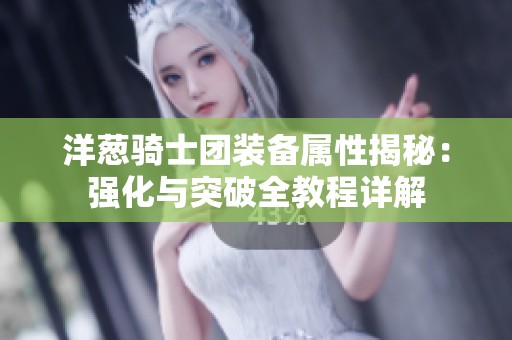 洋葱骑士团装备属性揭秘：强化与突破全教程详解