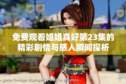 免费观看姐姐真好第23集的精彩剧情与感人瞬间探析