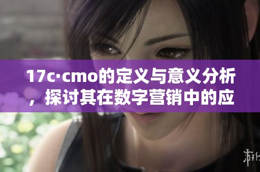 17c·cmo的定义与意义分析，探讨其在数字营销中的应用与影响