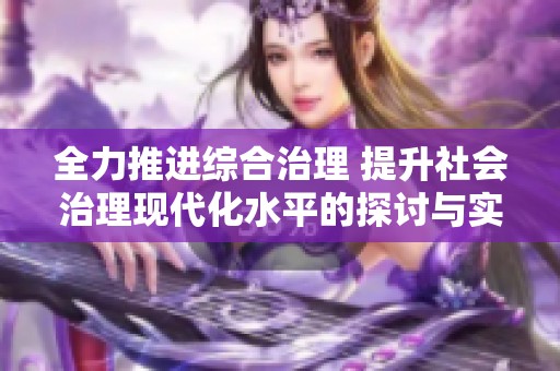 全力推进综合治理 提升社会治理现代化水平的探讨与实践