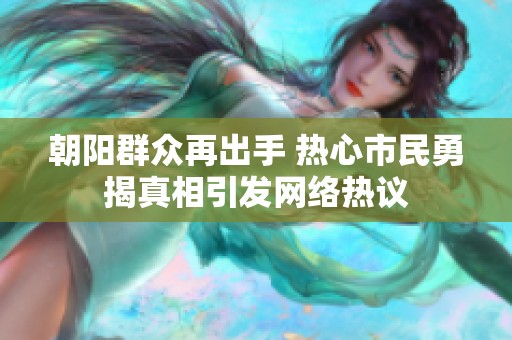 朝阳群众再出手 热心市民勇揭真相引发网络热议