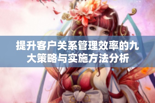 提升客户关系管理效率的九大策略与实施方法分析