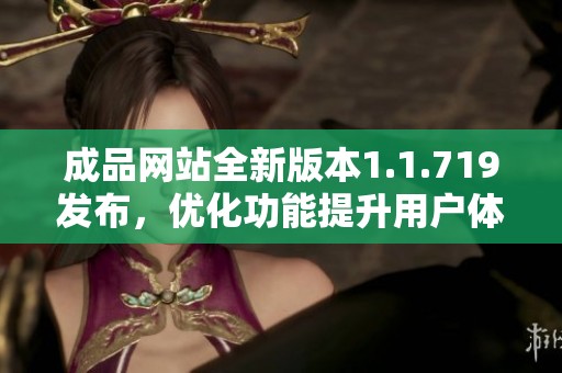 成品网站全新版本1.1.719发布，优化功能提升用户体验