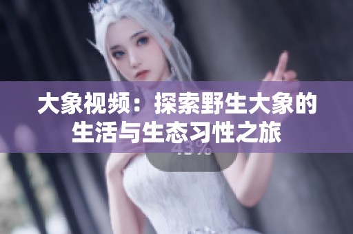 大象视频：探索野生大象的生活与生态习性之旅