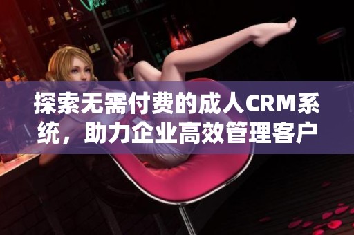 探索无需付费的成人CRM系统，助力企业高效管理客户关系