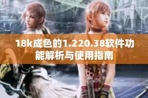 18k成色的1.220.38软件功能解析与使用指南